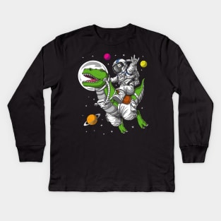 Dinosaurs in space Kids Long Sleeve T-Shirt